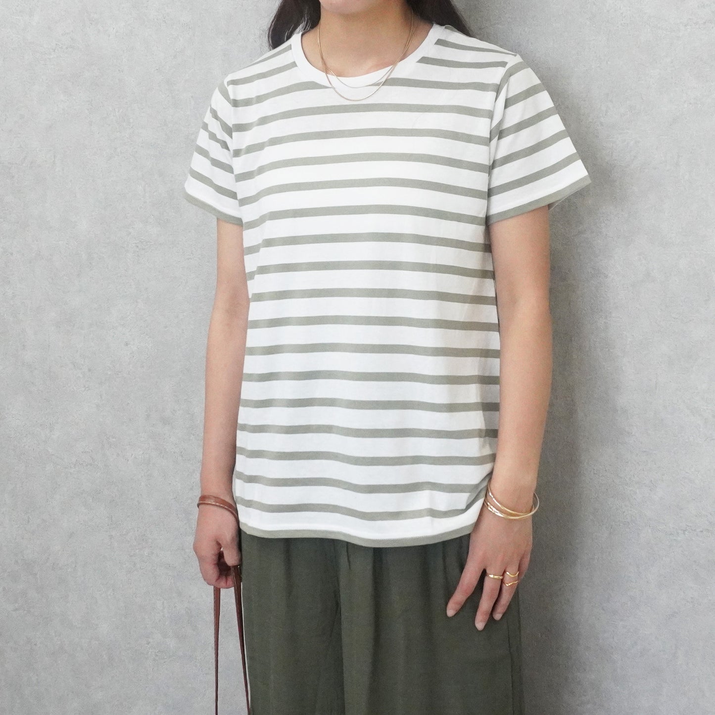 天竺Aライン先染めボーダーTシャツ