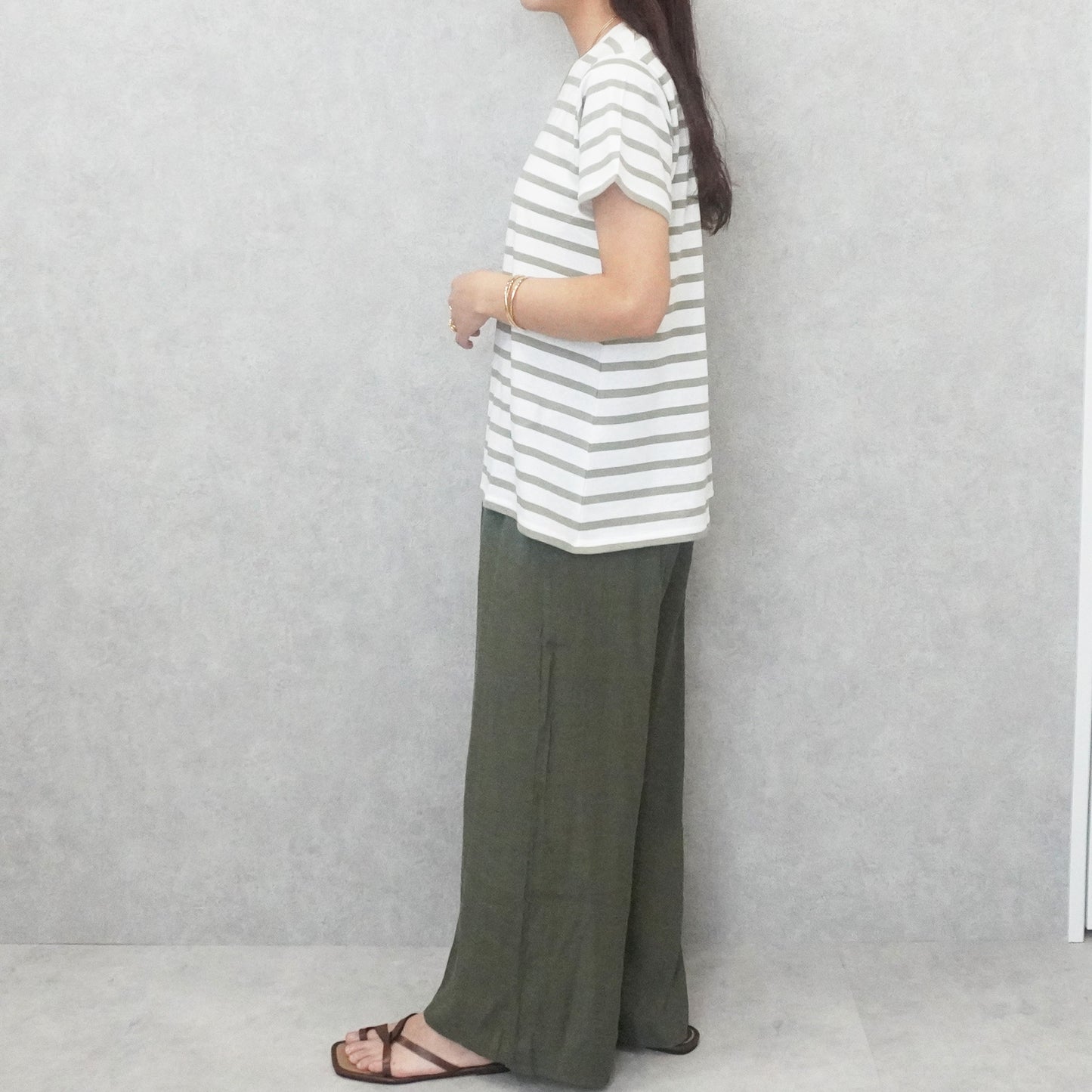 天竺Aライン先染めボーダーTシャツ