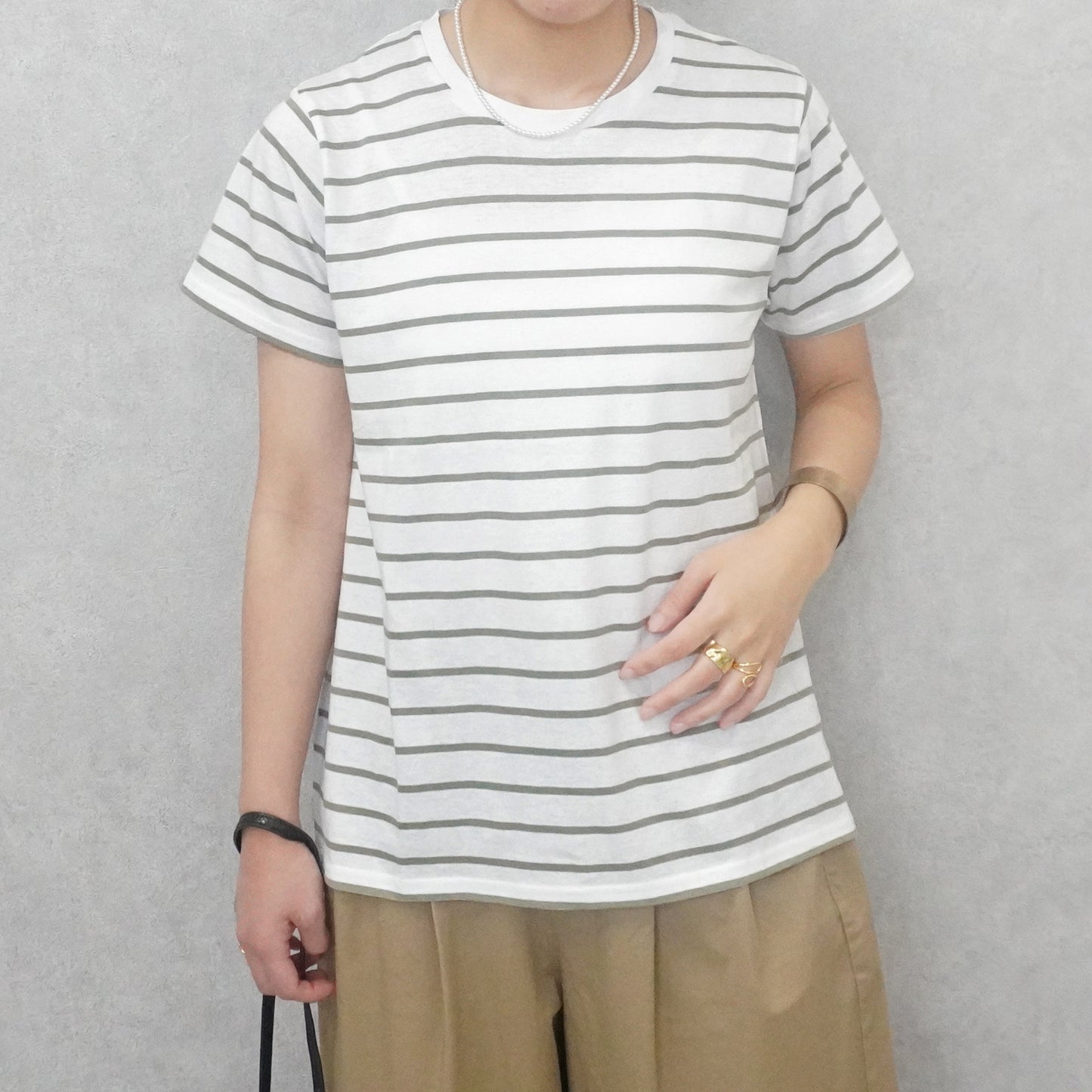 天竺Aライン先染めボーダーTシャツ