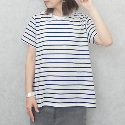 天竺Aライン先染めボーダーTシャツ