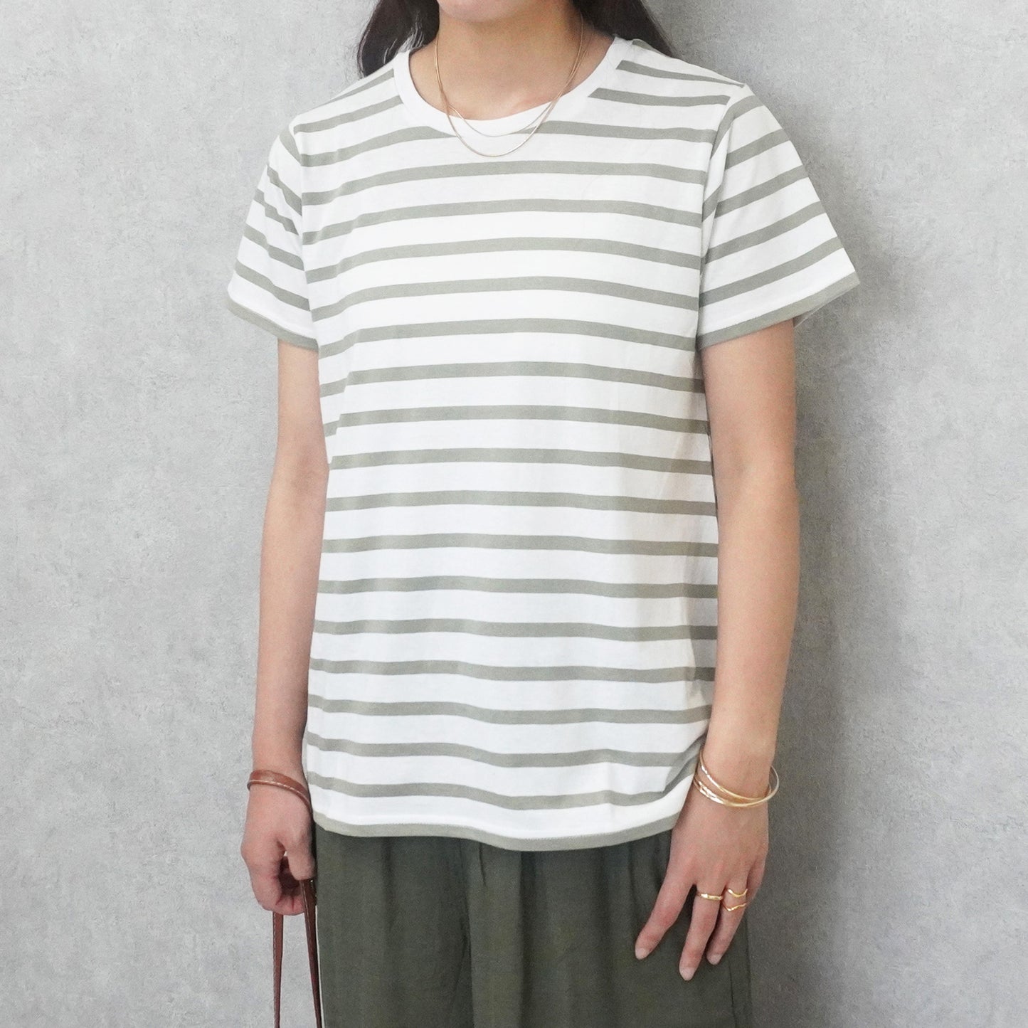 天竺Aライン先染めボーダーTシャツ