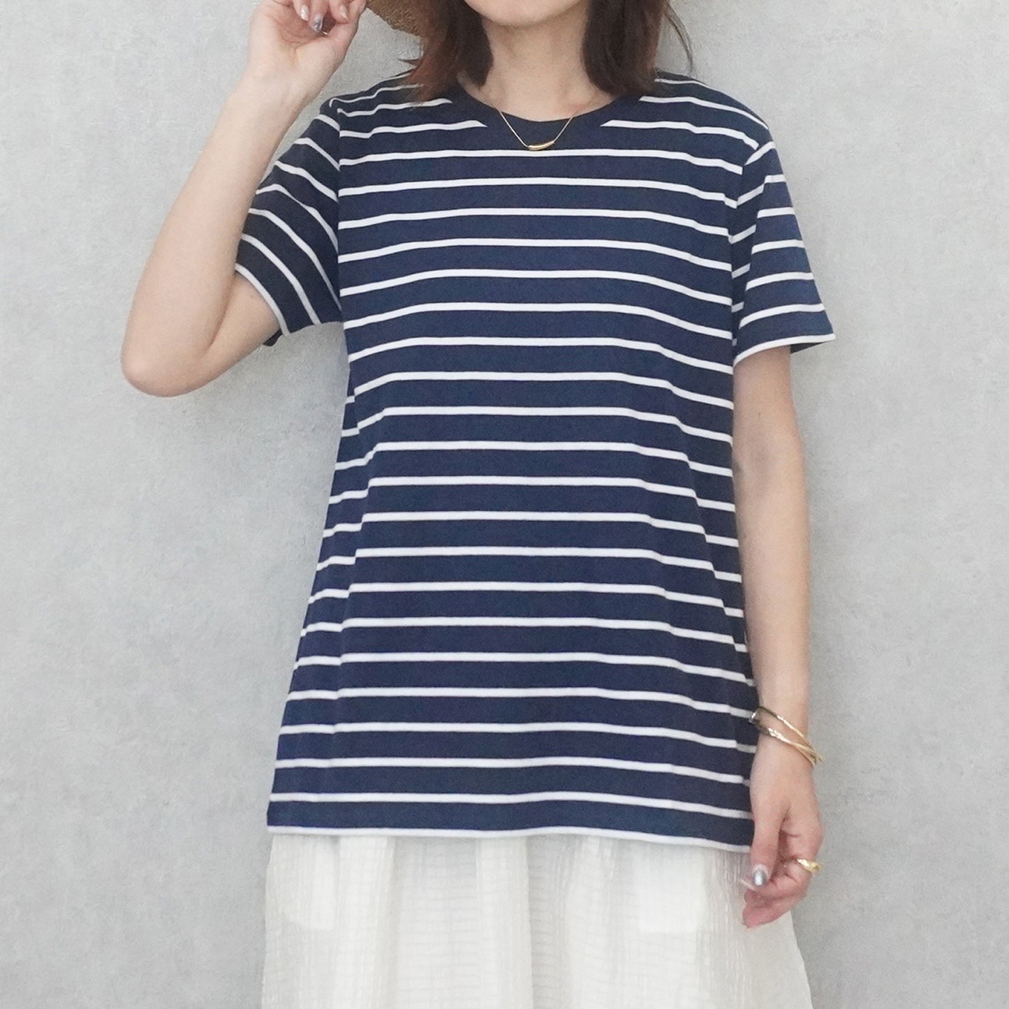 天竺Aライン先染めボーダーTシャツ