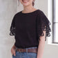 袖レース異素材Tシャツ