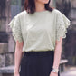 袖レース異素材Tシャツ