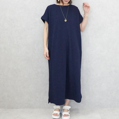 ターンバック袖ジャガードワンピース