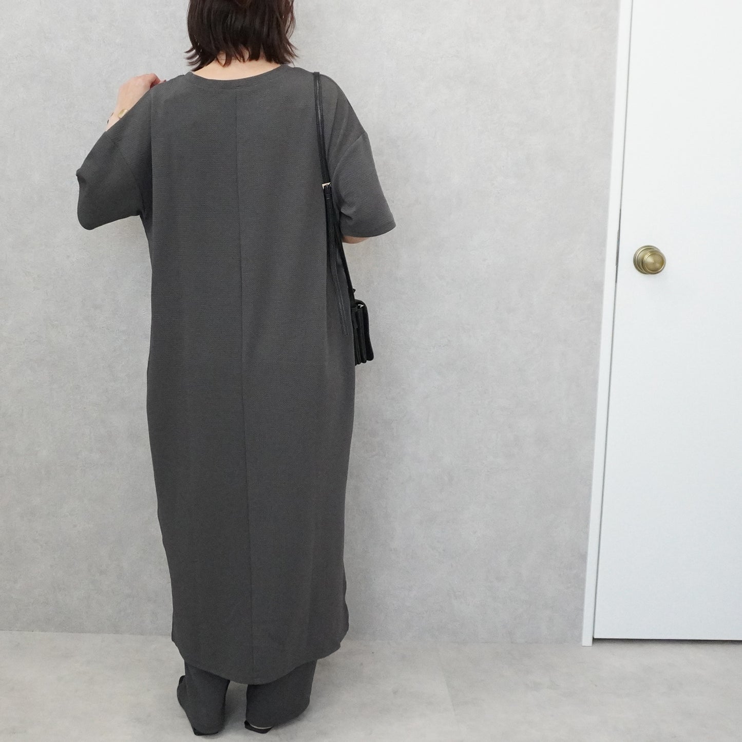 ジャガード半袖ワンピース
