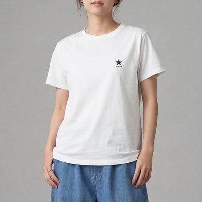 星ワンポイント刺繍ロゴTシャツ