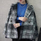 チェック柄テーラードコート