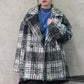 チェック柄テーラードコート