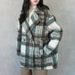 チェック柄テーラードコート