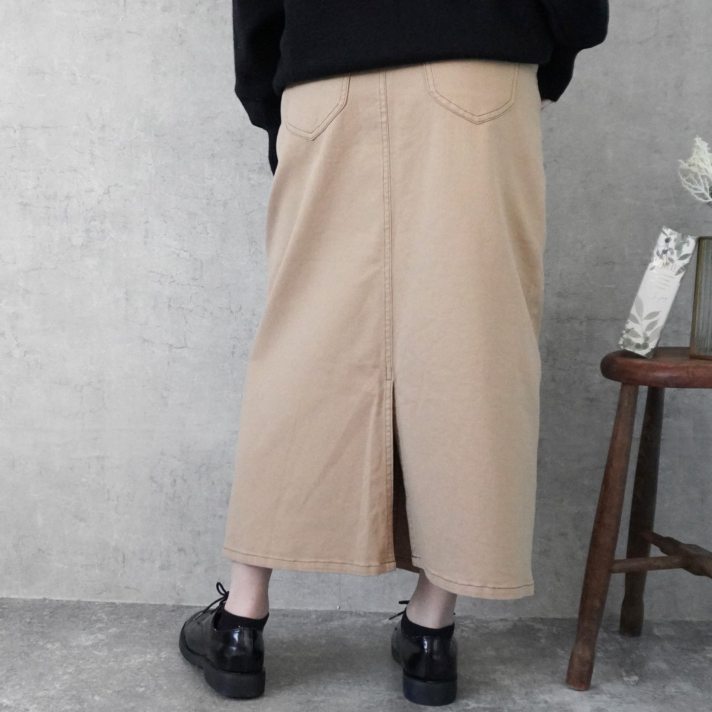 カラーセミタイトロングスカート