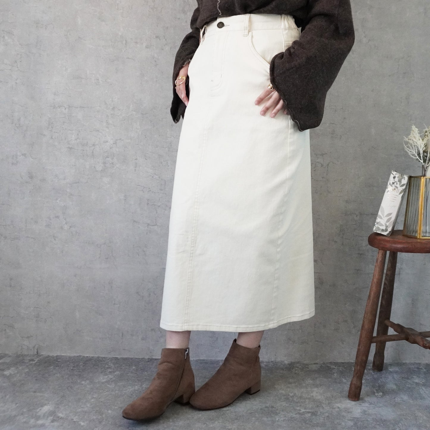 リサイクルデニムロングスカート【一部予約】