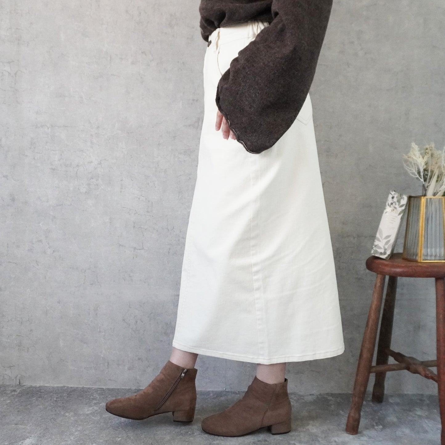 リサイクルデニムロングスカート【一部予約】