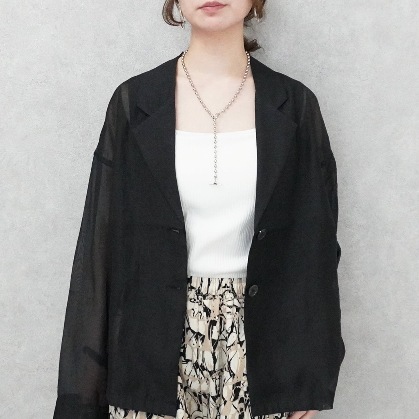 長袖シアーテーラードジャケット