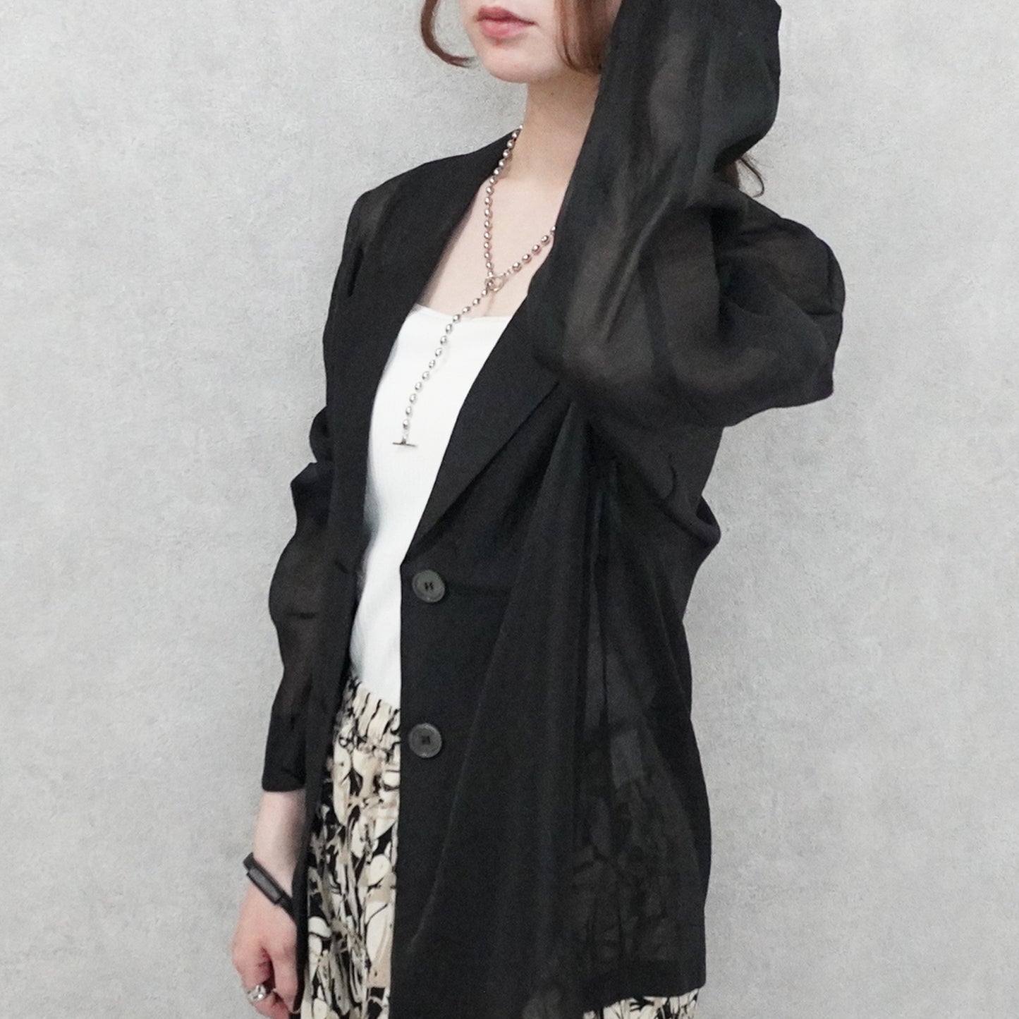 長袖シアーテーラードジャケット