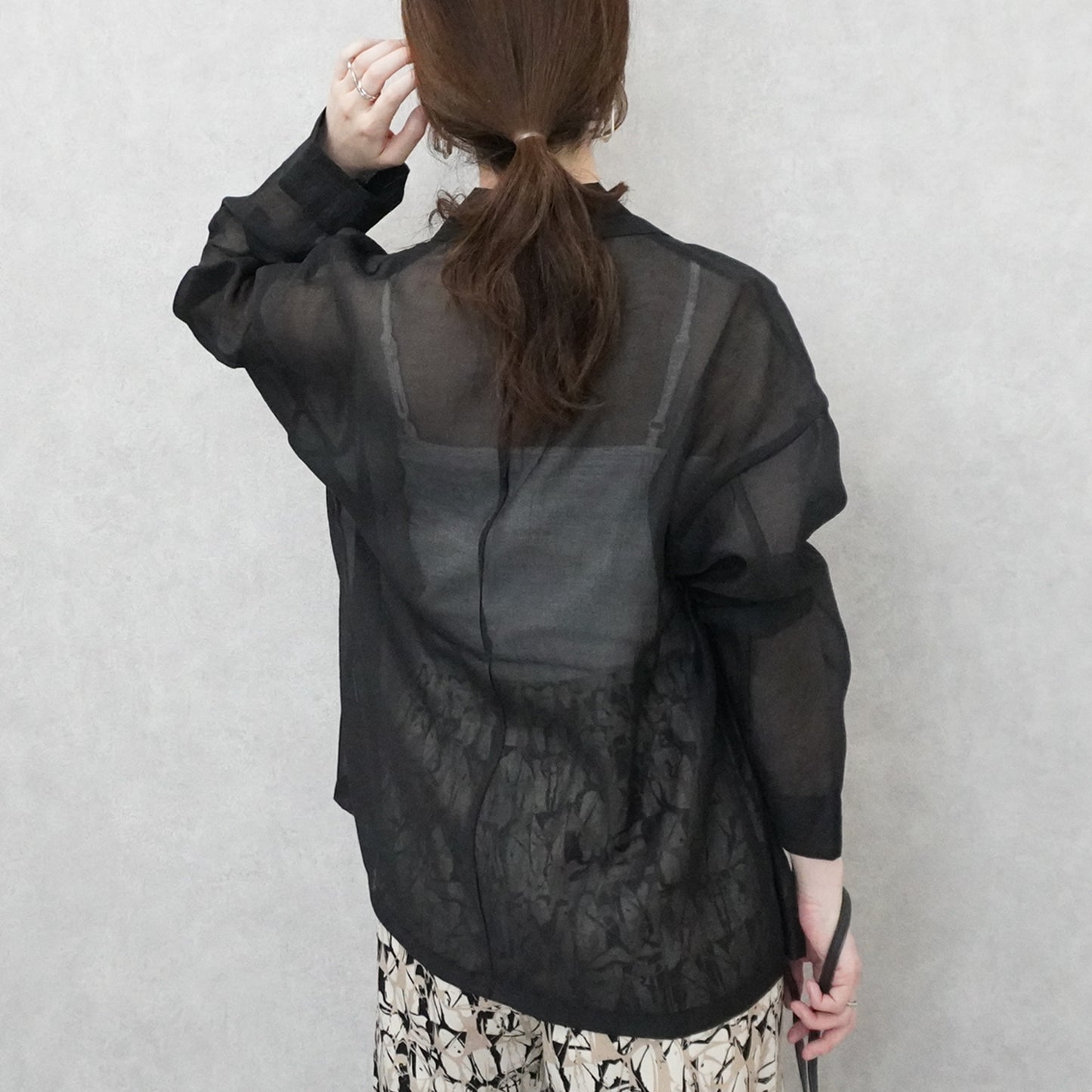 長袖シアーテーラードジャケット