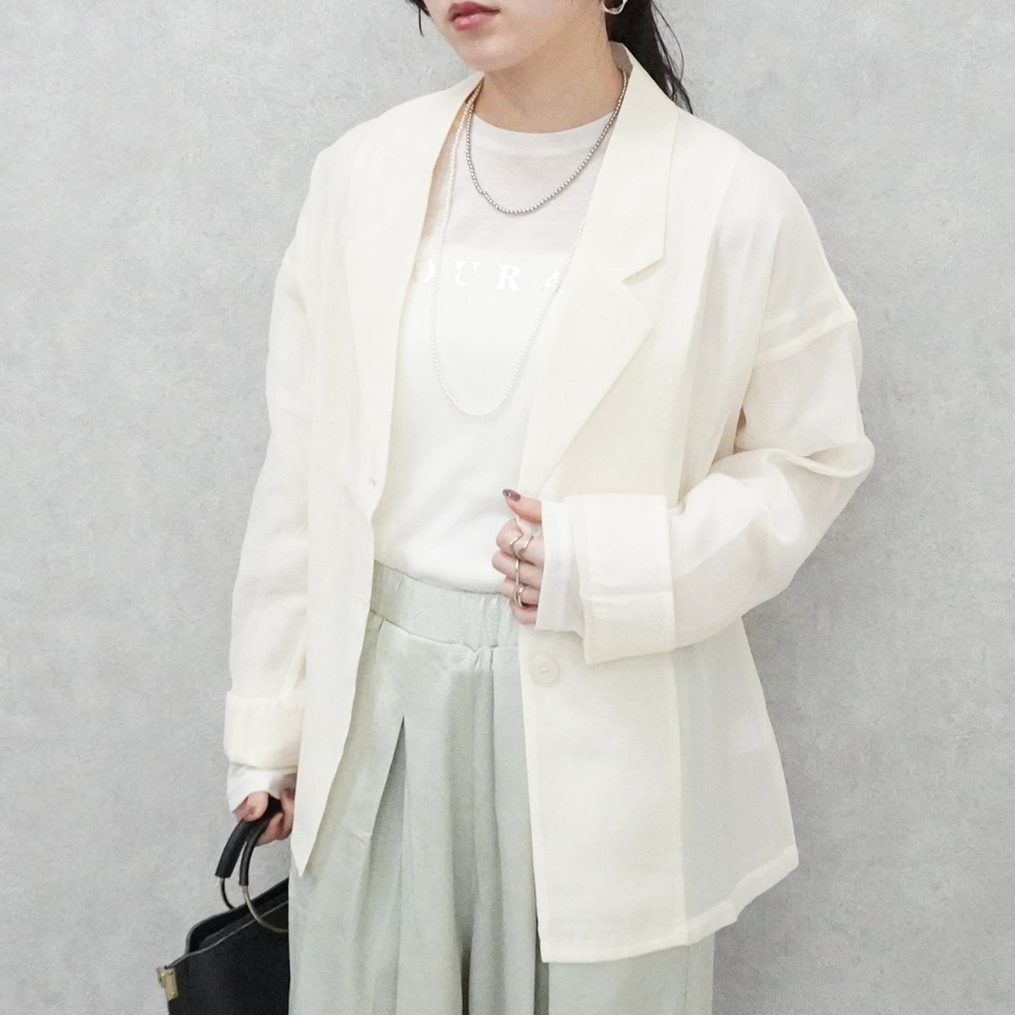 長袖シアーテーラードジャケット