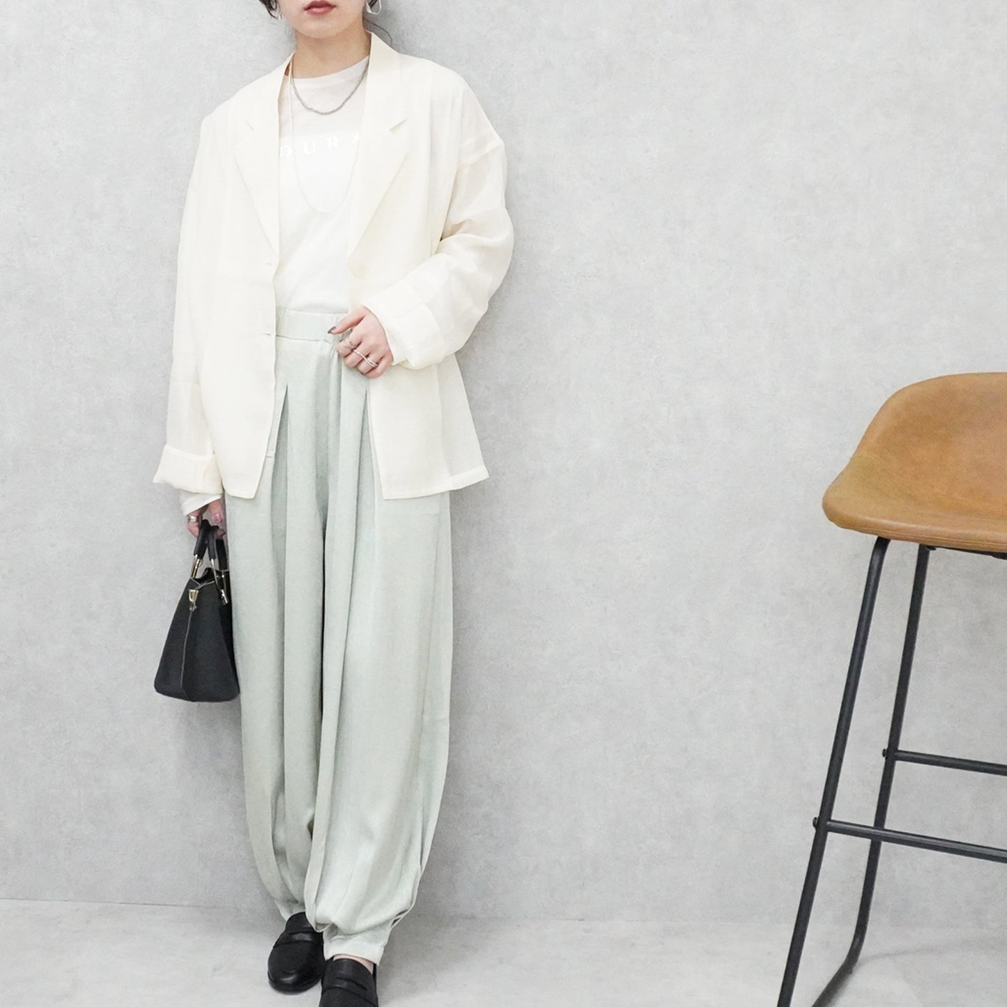 長袖シアーテーラードジャケット