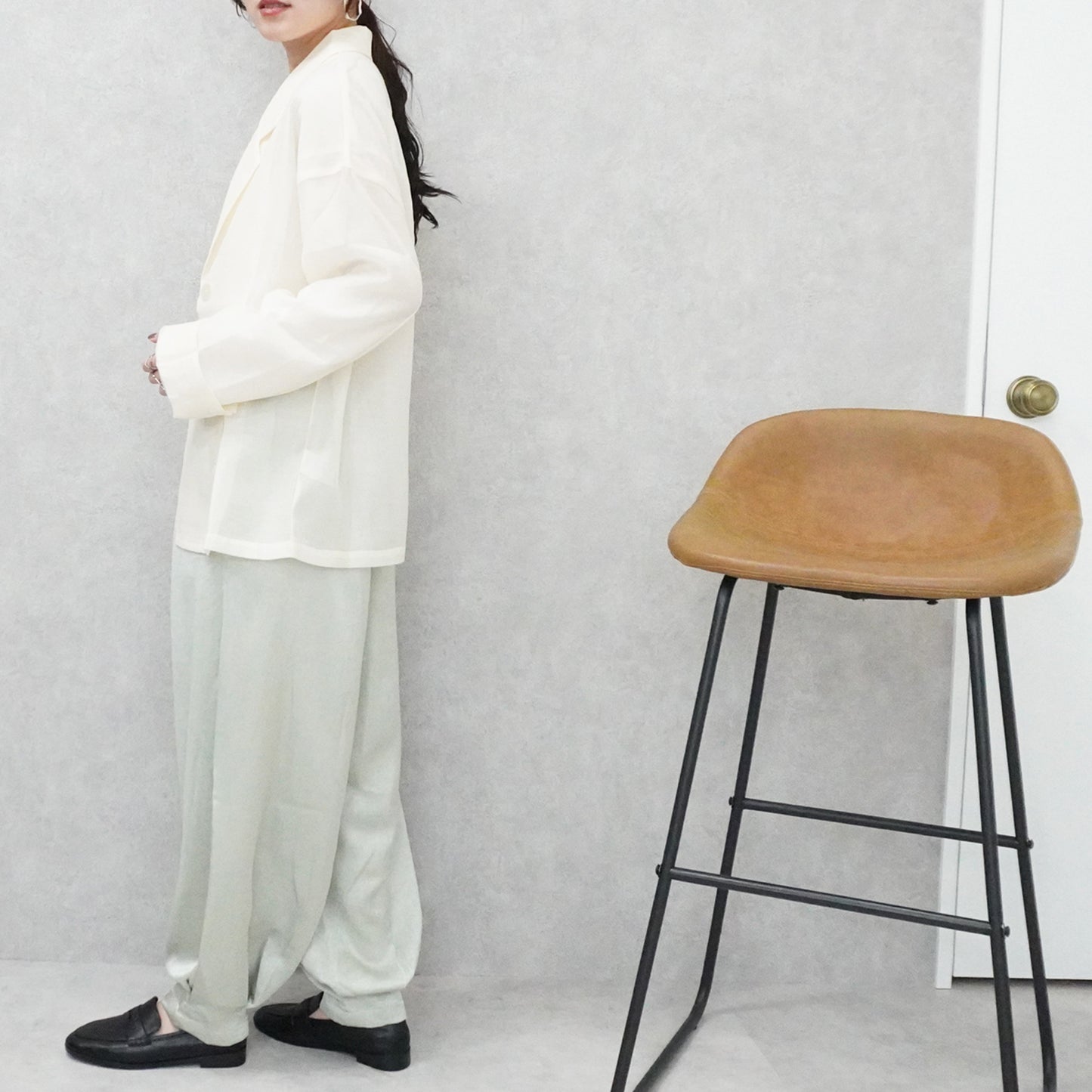 長袖シアーテーラードジャケット