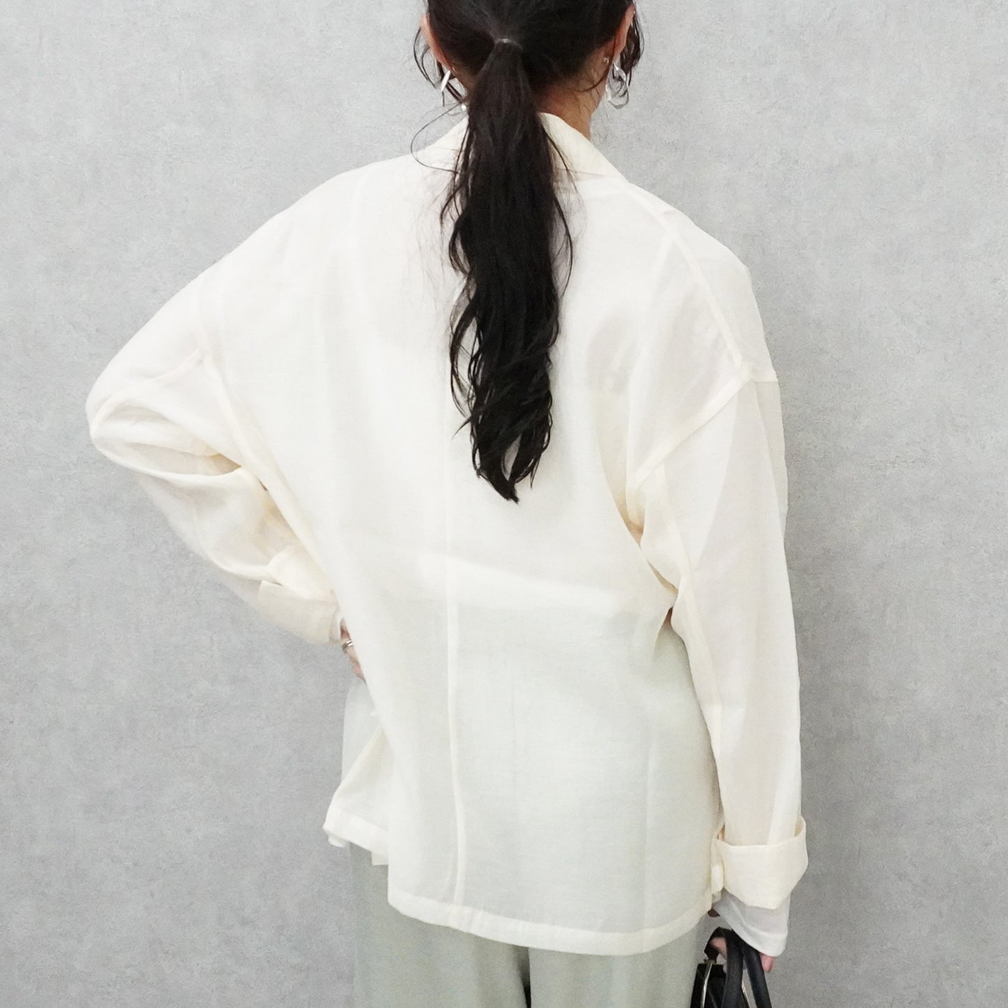 長袖シアーテーラードジャケット