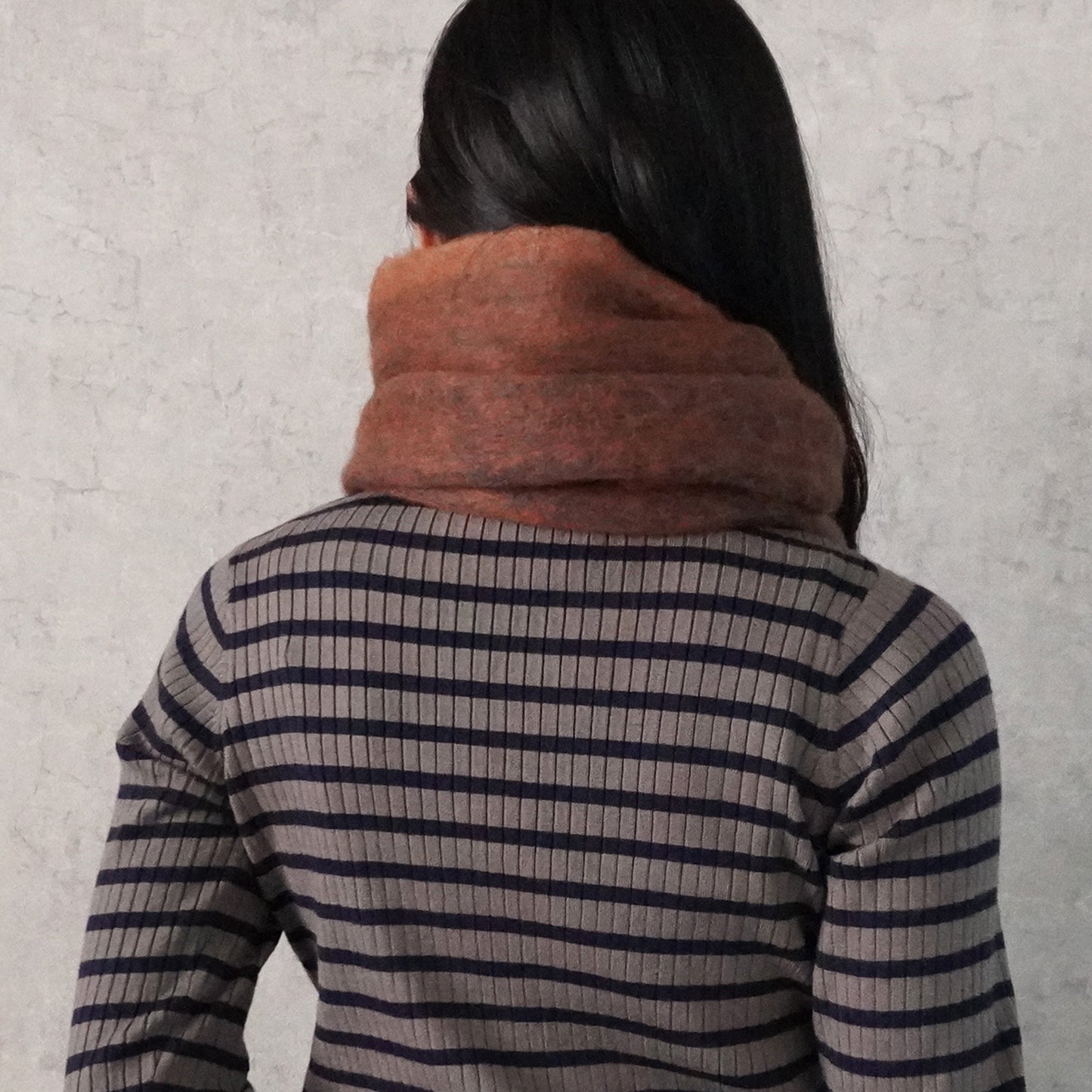 メランジ配色ボリュームマフラー