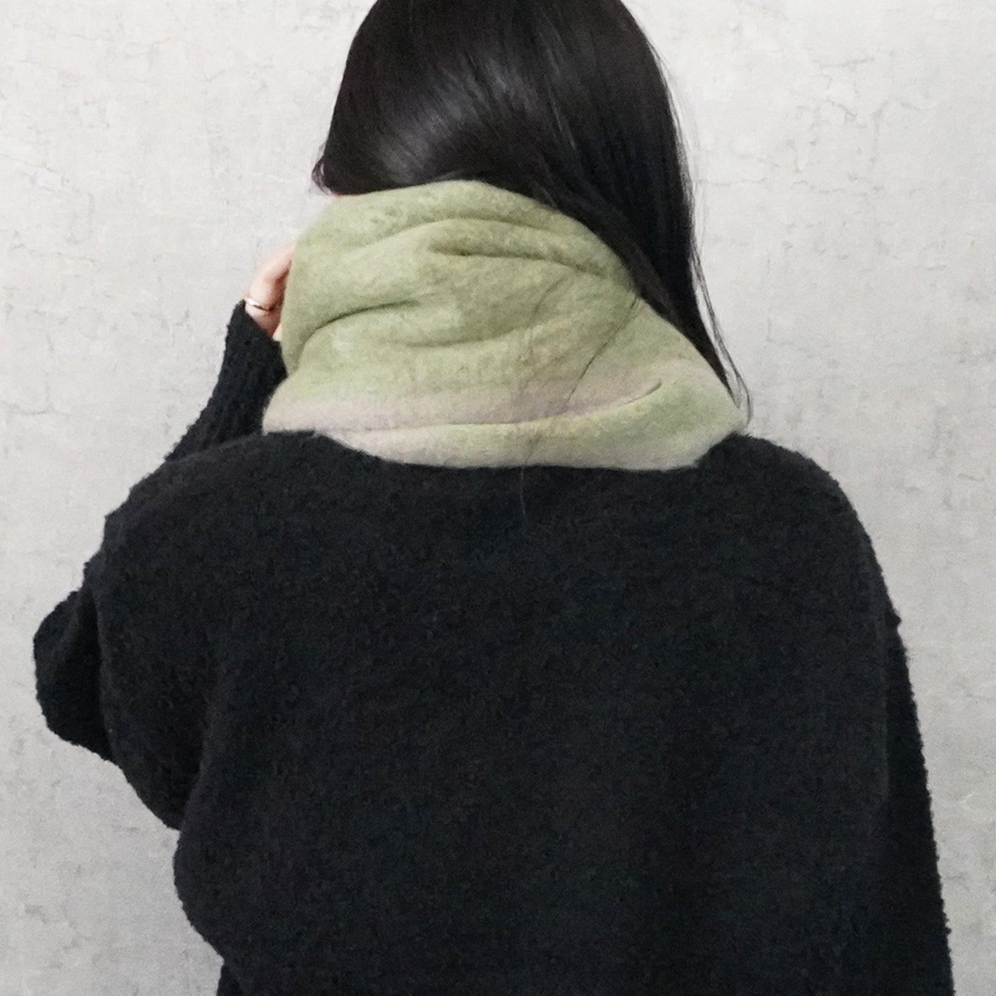 メランジ配色ボリュームマフラー