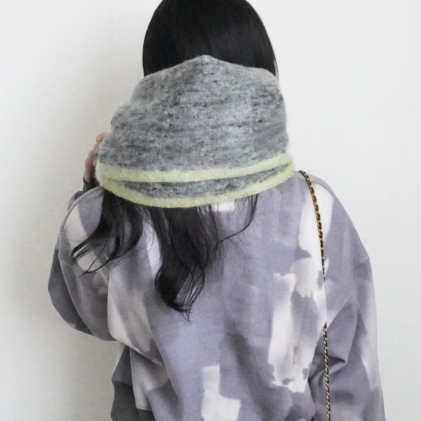 メランジ配色ボリュームマフラー