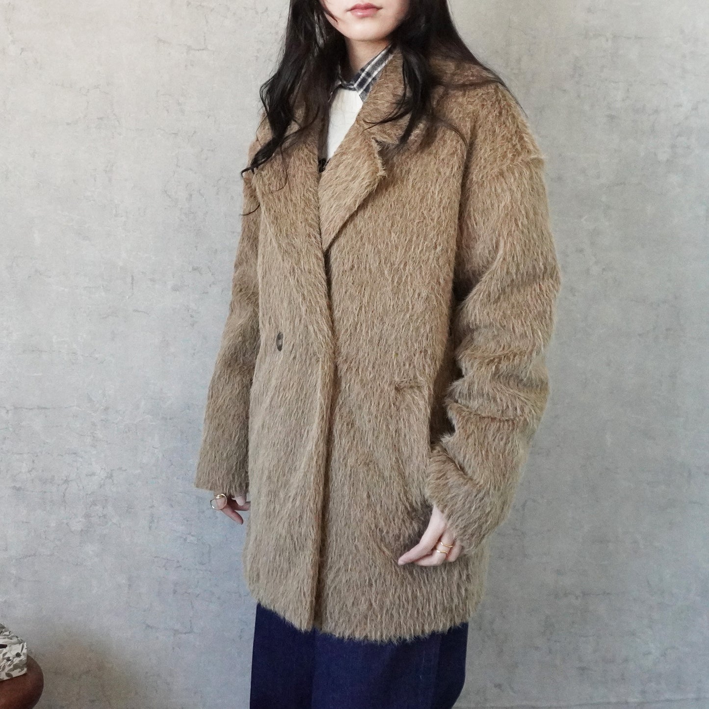 シャギーテーラードコート