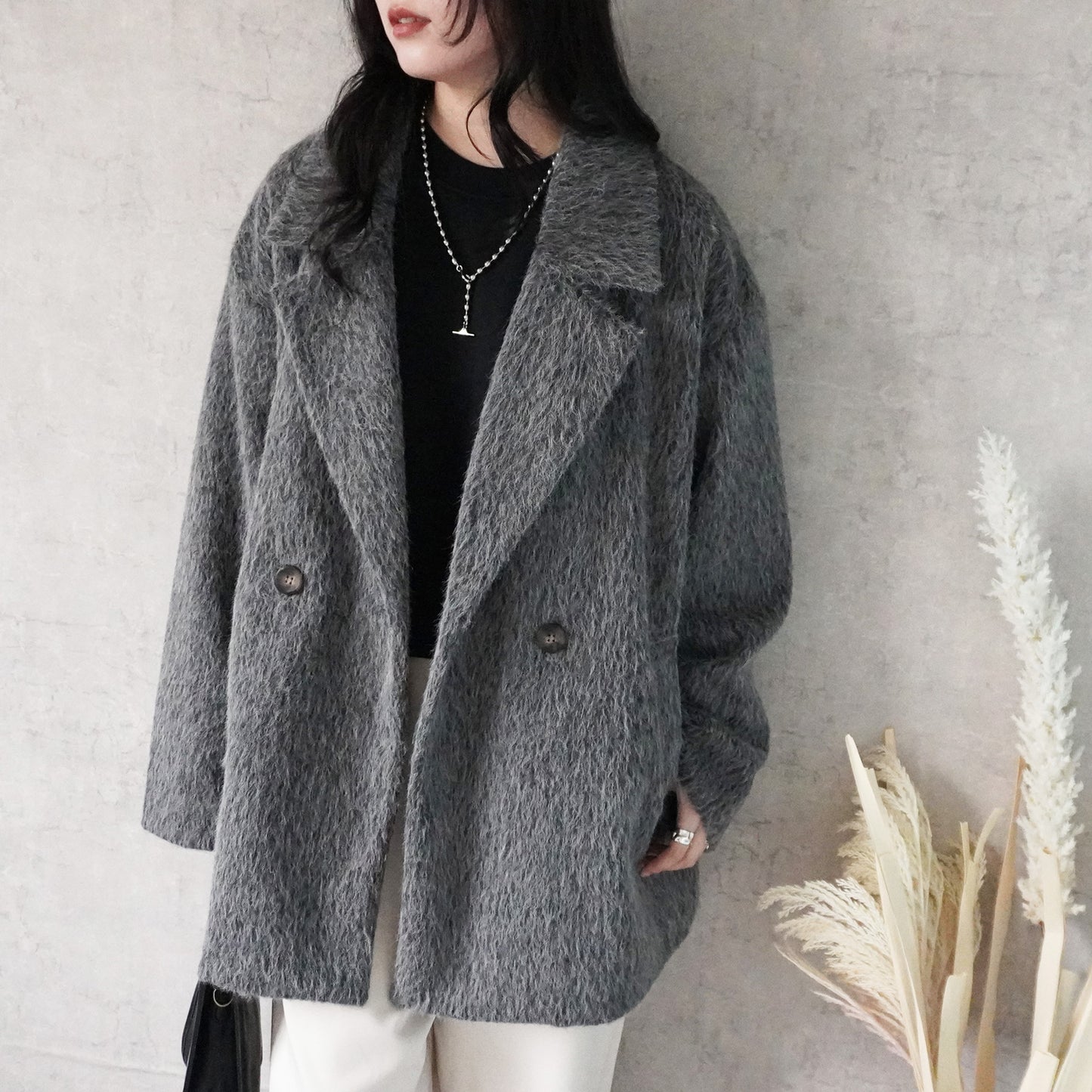 シャギーテーラードコート