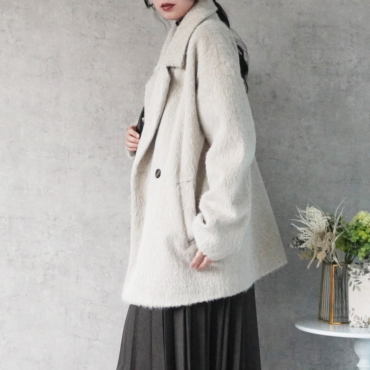 シャギーテーラードコート