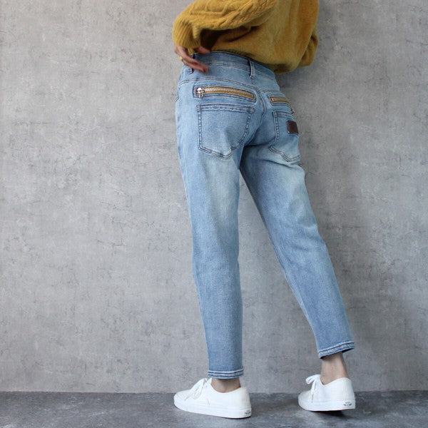後ろZIPボーイフレンドパンツ【一部予約】