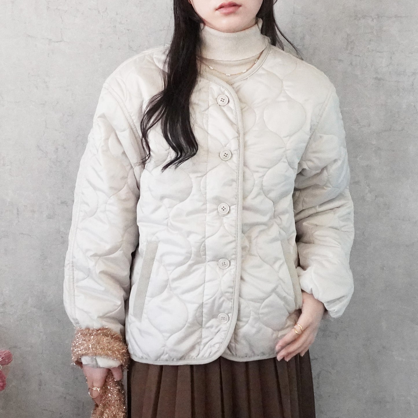 キルティング中綿ブルゾン