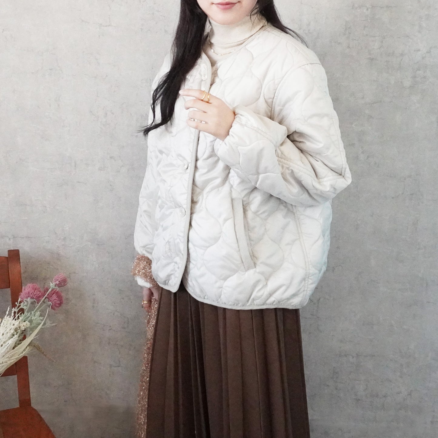 キルティング中綿ブルゾン