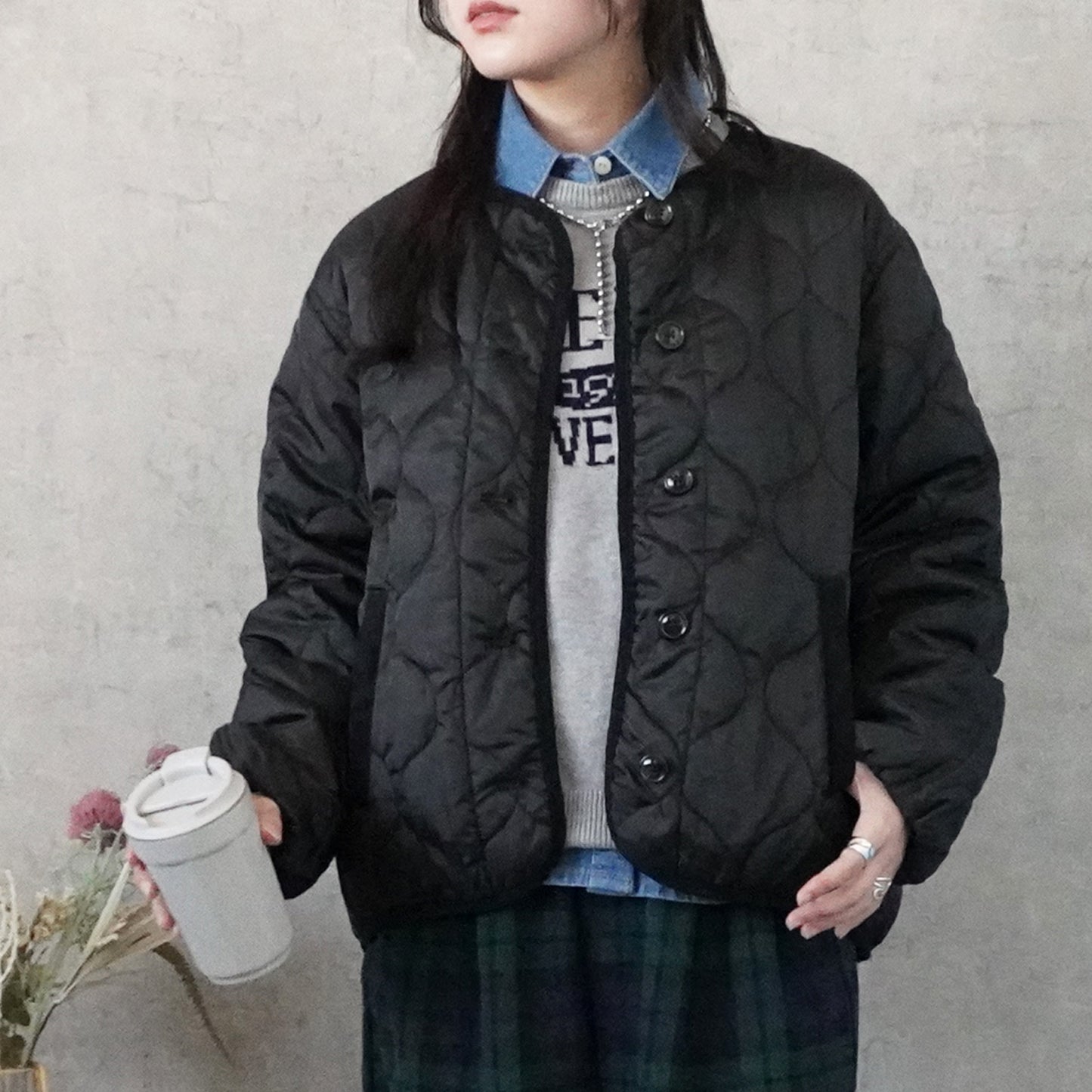 キルティング中綿ブルゾン