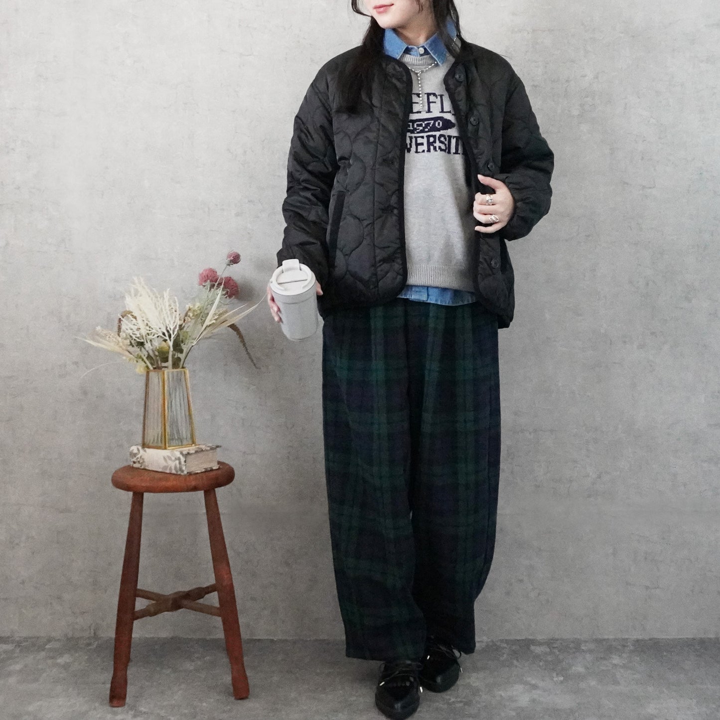 キルティング中綿ブルゾン