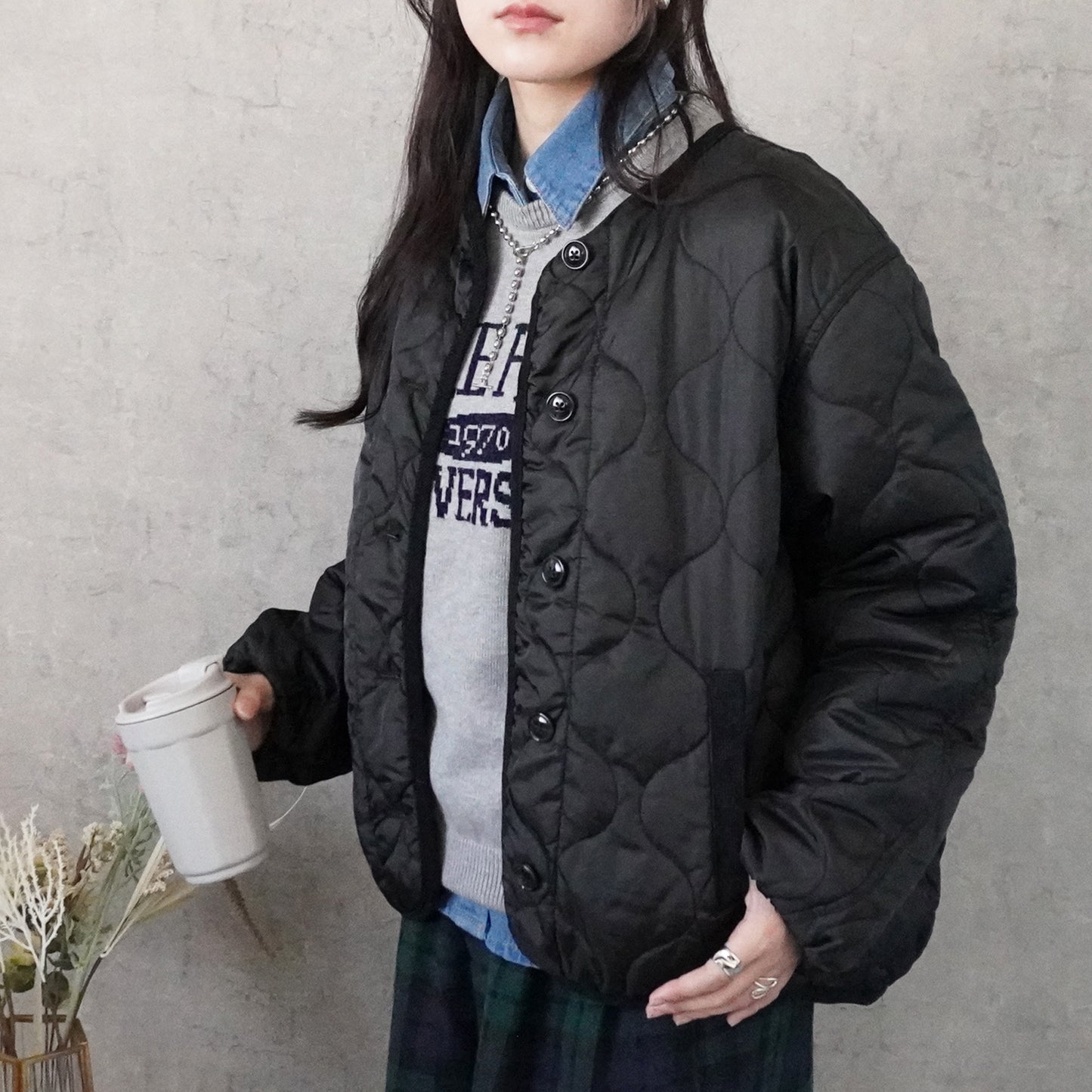 キルティング中綿ブルゾン