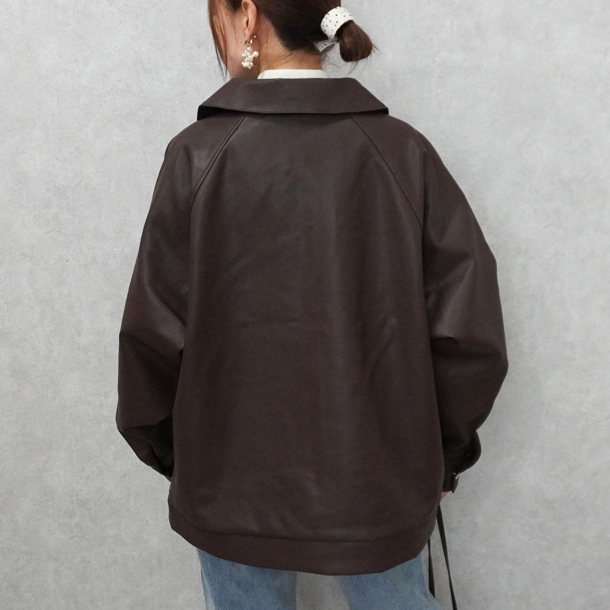 フェイクレザービッグブルゾン