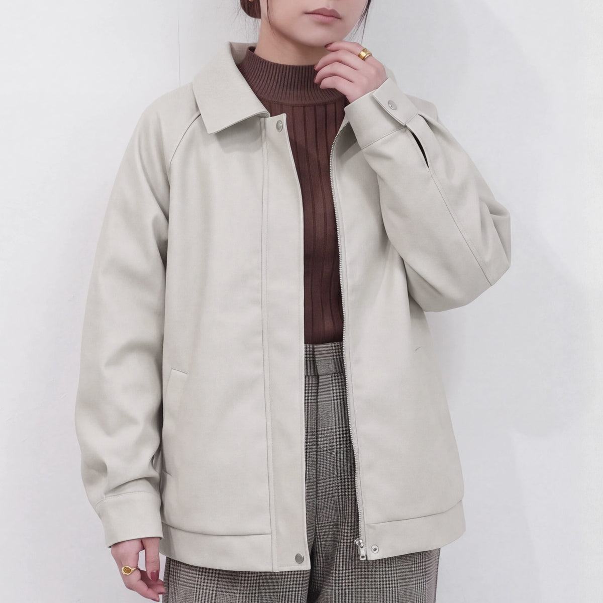 フェイクレザービッグブルゾン