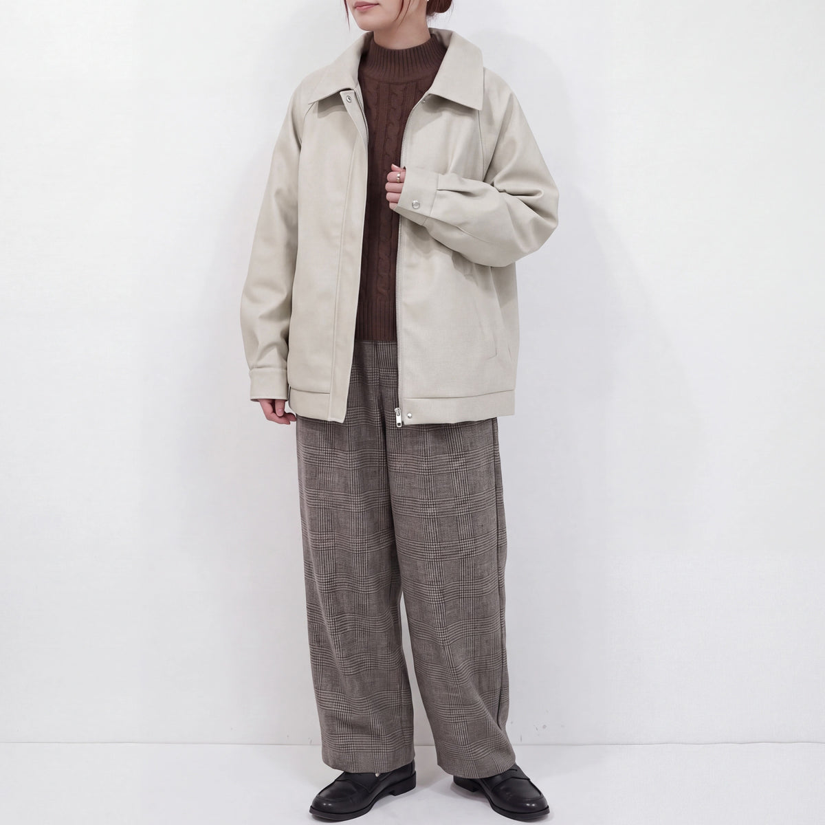 フェイクレザービッグブルゾン
