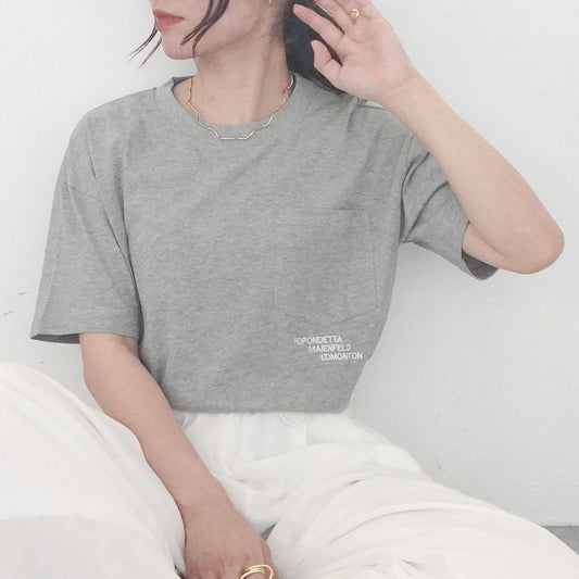 刺繍ロゴポケットTシャツ