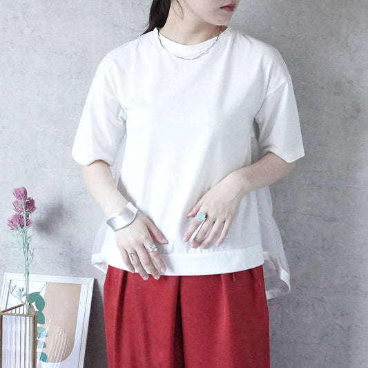 バックティアードチュールTシャツ