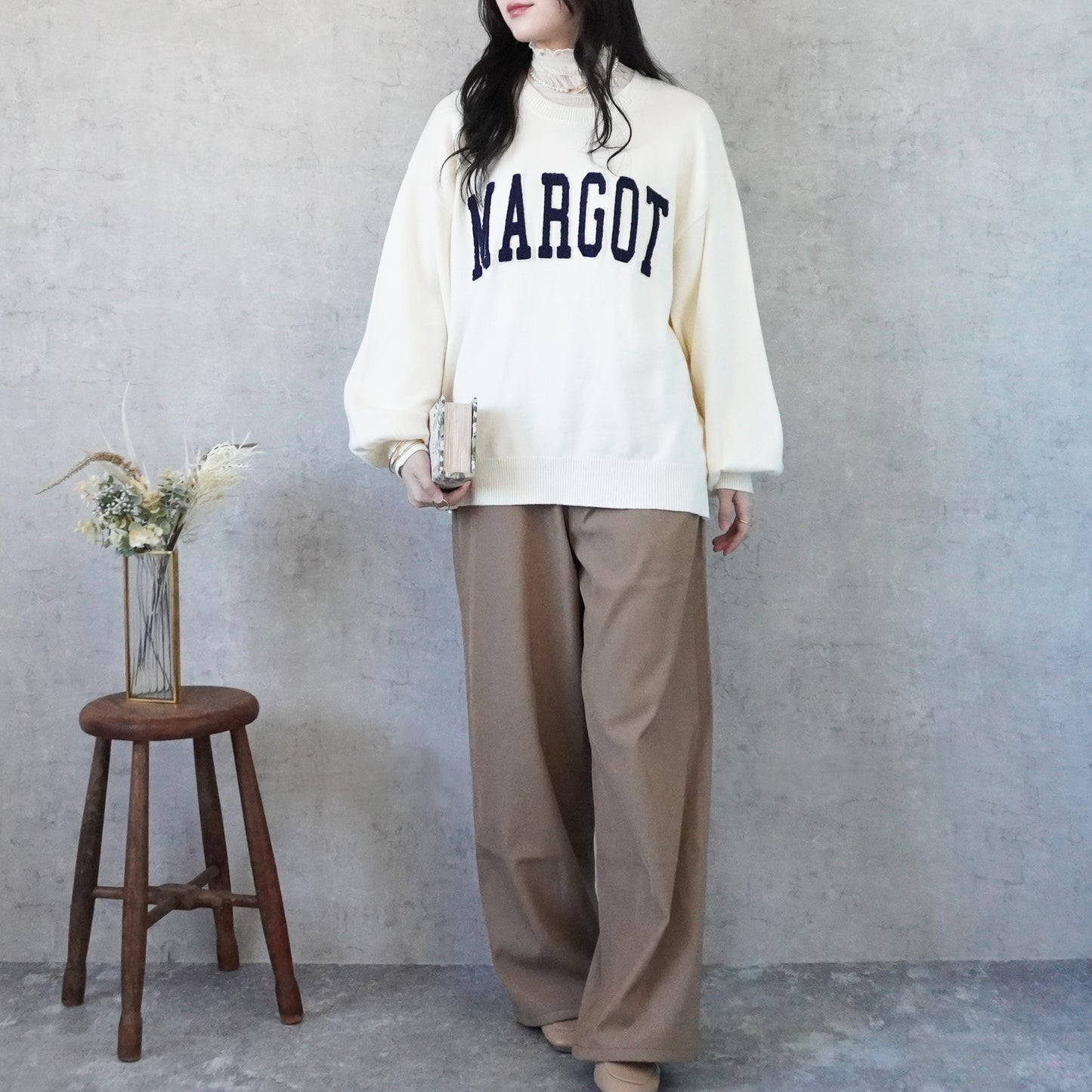 ワッペンロゴニットプルオーバー