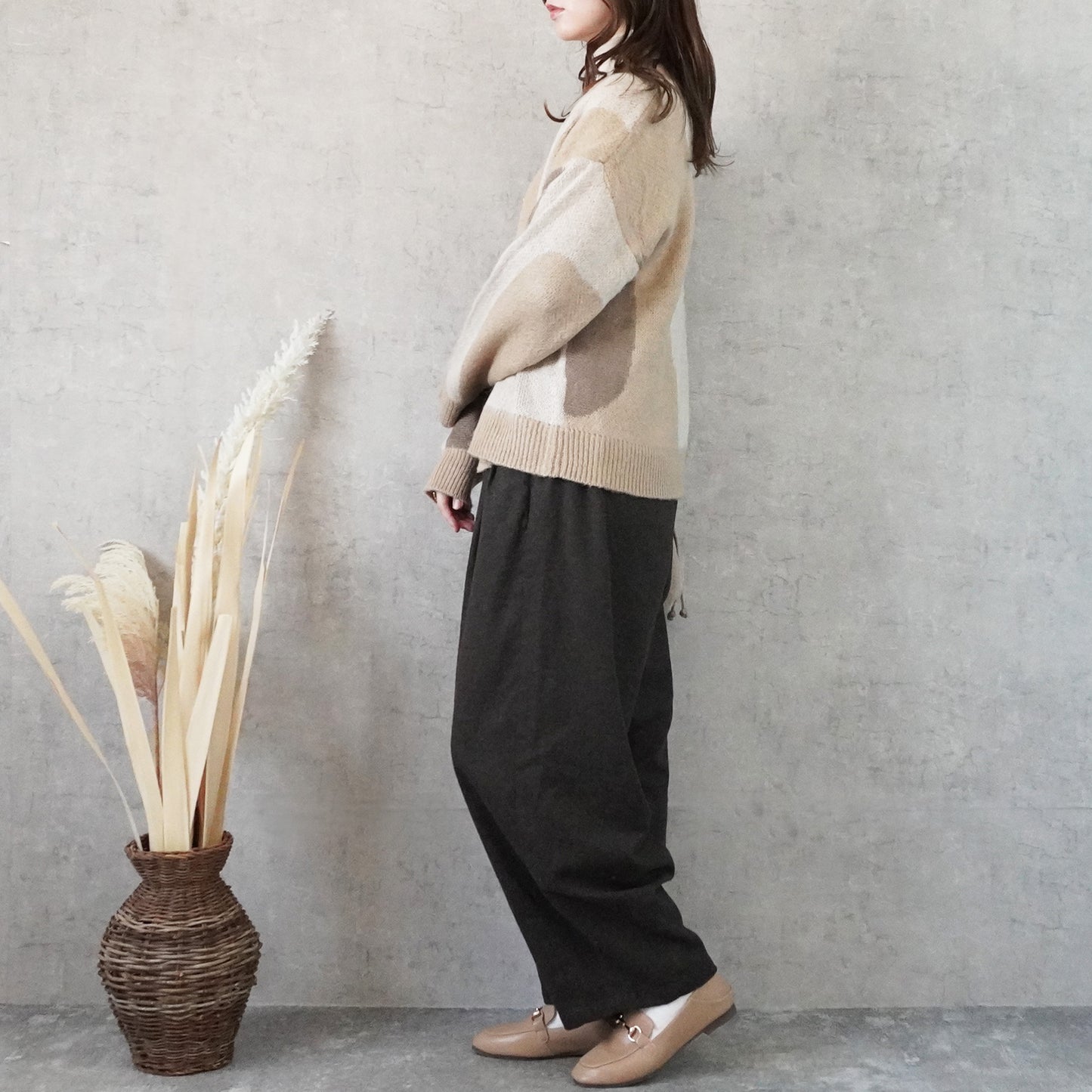 配色ニュアンス柄カーディガン