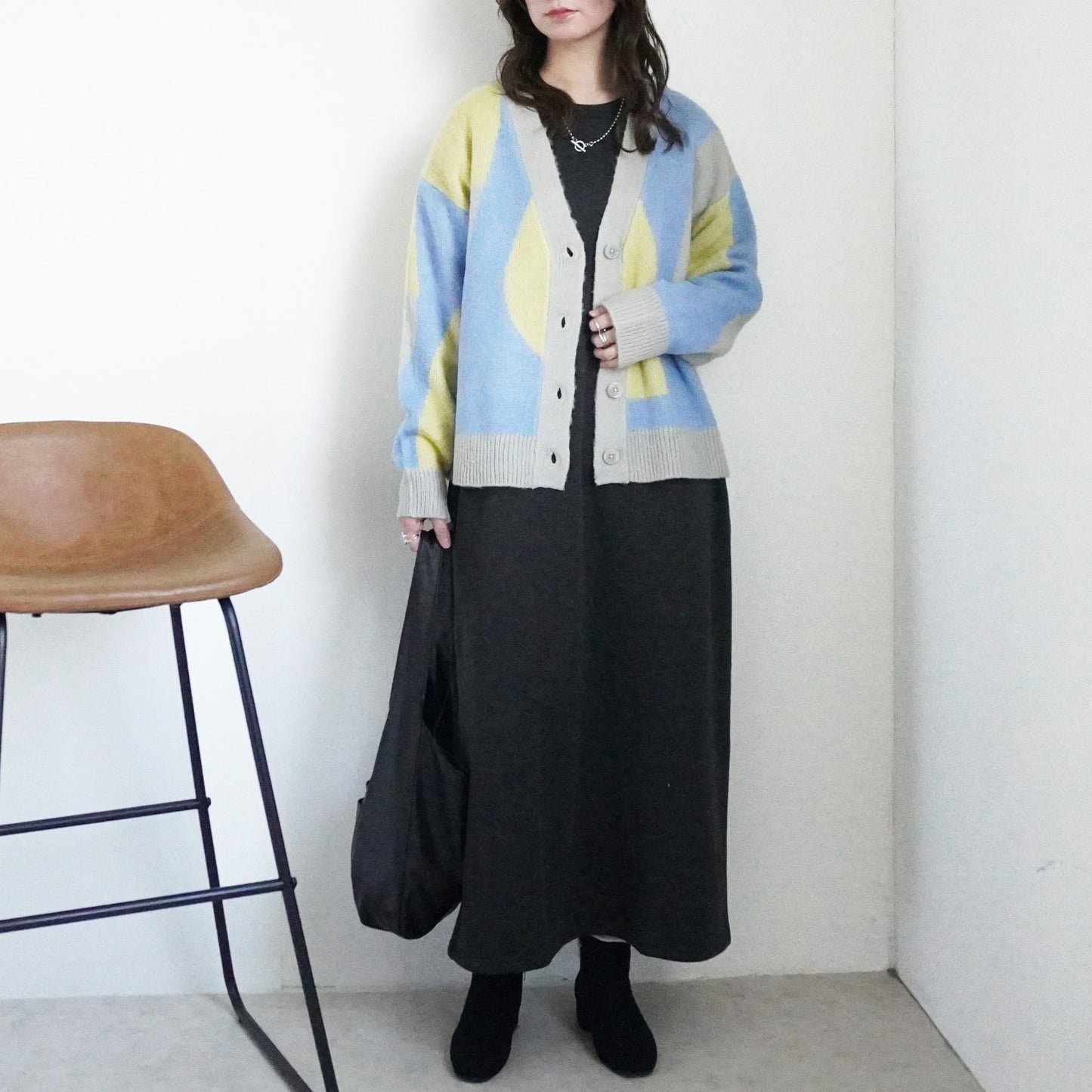 配色ニュアンス柄カーディガン