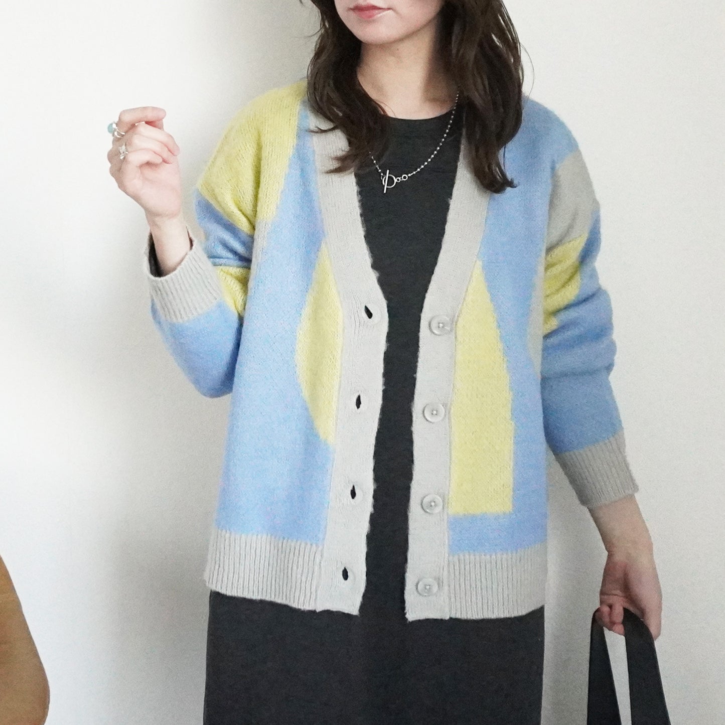 配色ニュアンス柄カーディガン