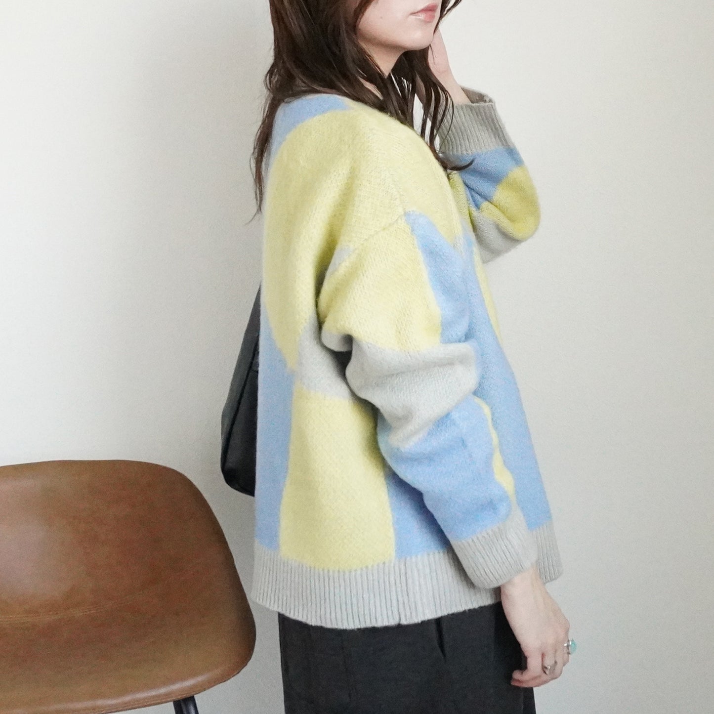 配色ニュアンス柄カーディガン