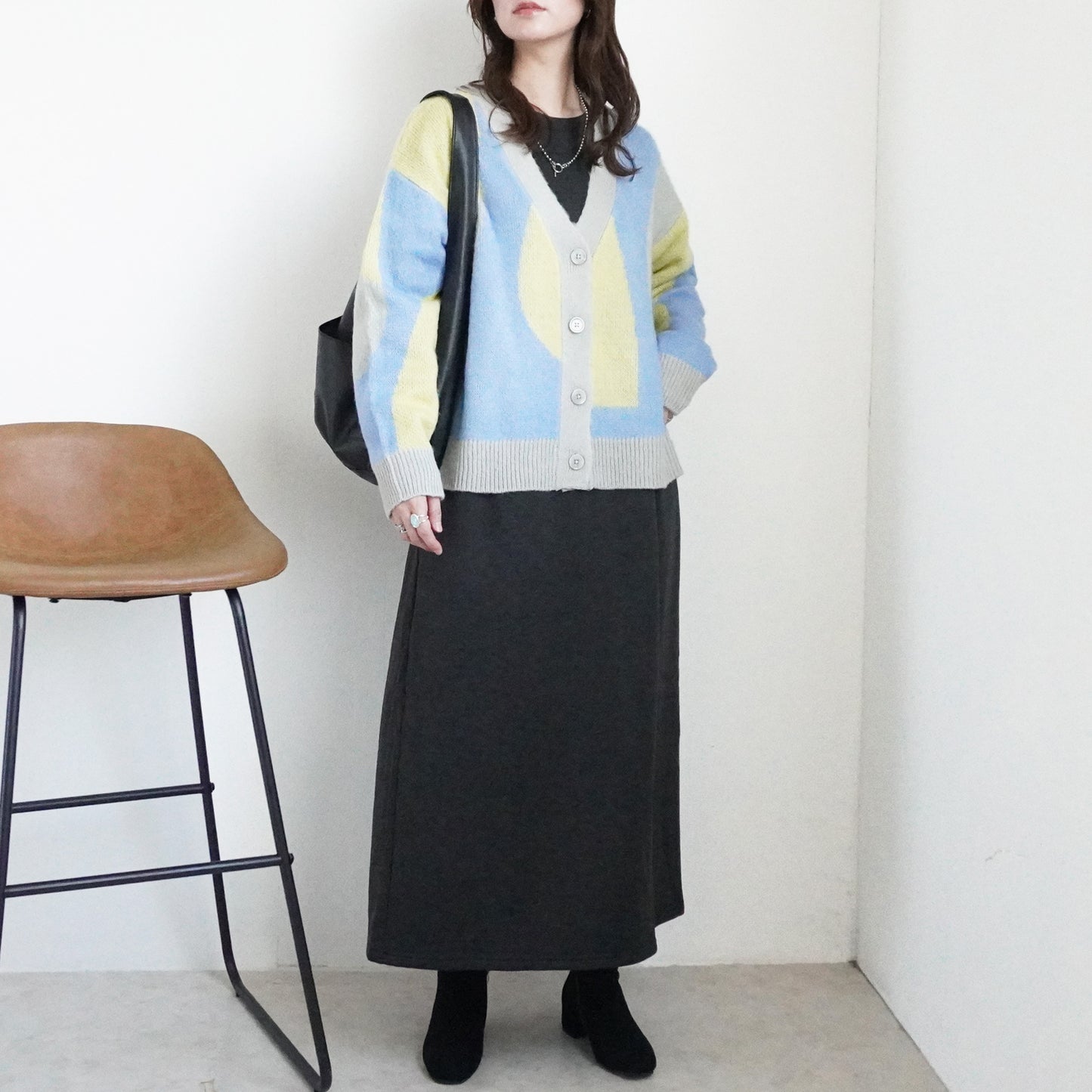 配色ニュアンス柄カーディガン