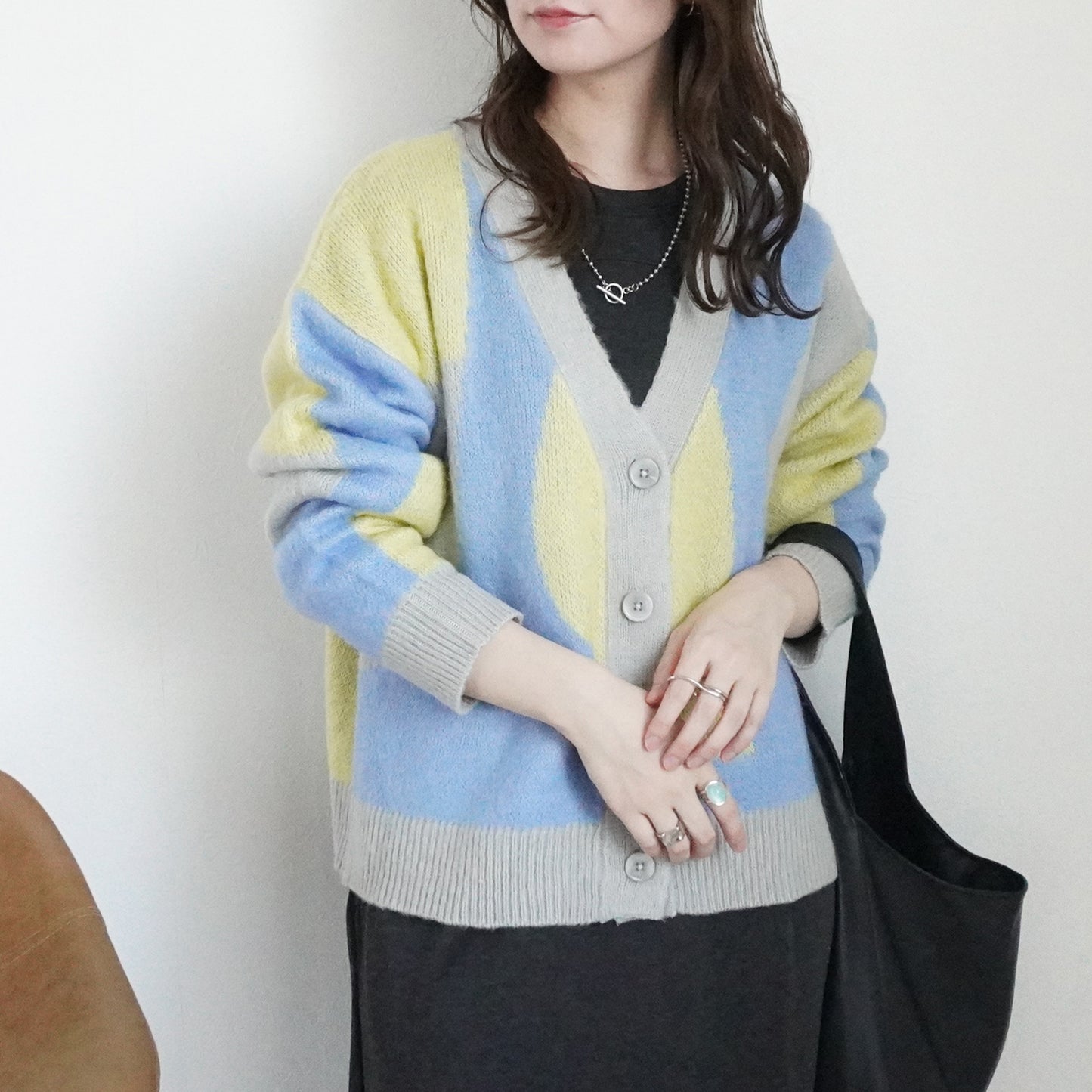 配色ニュアンス柄カーディガン