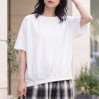 天竺裾ゴム入りドルマンTシャツ