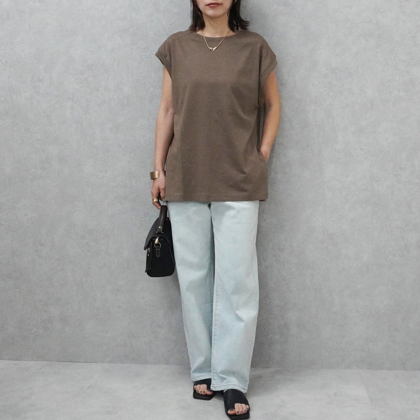 天竺フレンチスリーブTシャツ